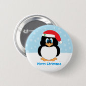 Merry Kerstpinguin Button (Voorkant /achterkant)
