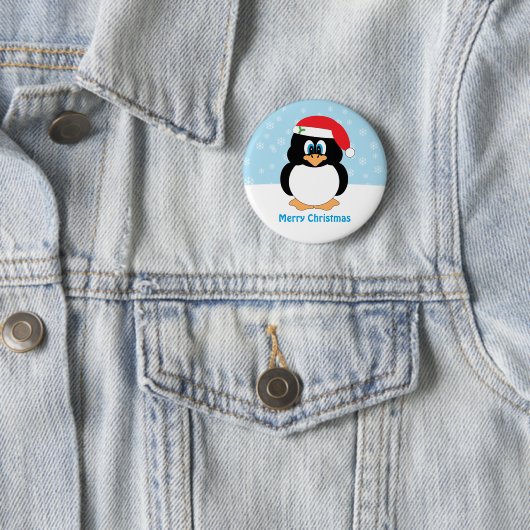 Merry Kerstpinguin Button (In situ)