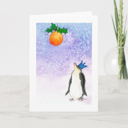 Merry Kerstpinguin Feestdagen Kaart (Voorkant)