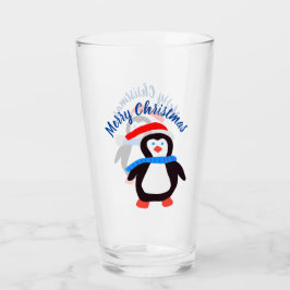 Merry Kerstpinguin Glas