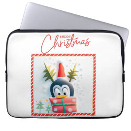 Merry Kerstpinguin Laptop Sleeve