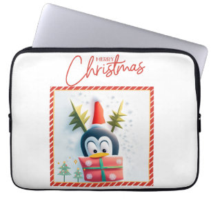 Merry Kerstpinguin Laptop Sleeve