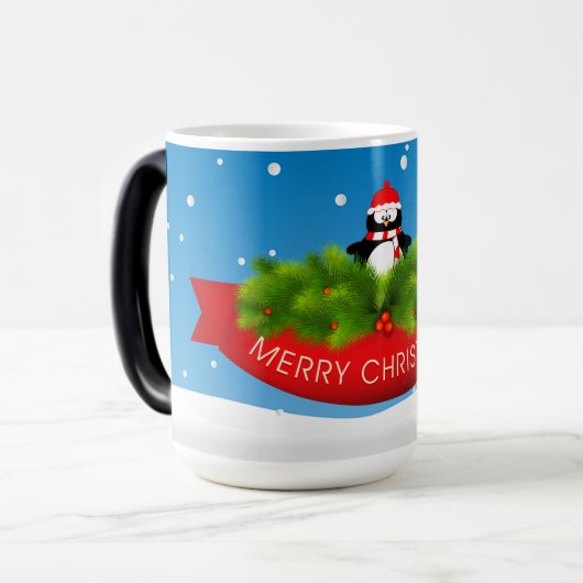 Merry Kerstpinguin Magische Mok (Voorkant links)
