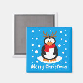 Merry Kerstpinguin Magneet (Voorkant / Achterkant)