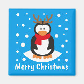 Merry Kerstpinguin Magneet (Voorkant)
