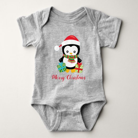 Merry Kerstpinguin Romper (Voorkant)