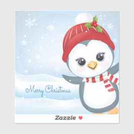 Merry Kerstpinguin Sticker