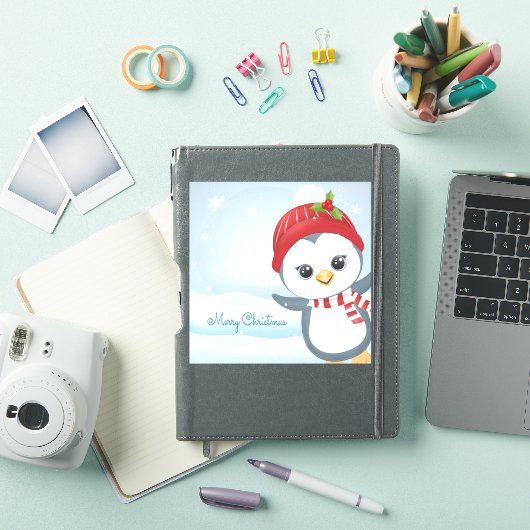 Merry Kerstpinguin Sticker (iPad Cover)