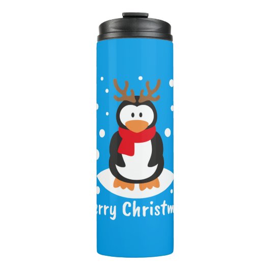 Merry Kerstpinguin Thermosbeker (Voorkant)