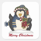 Merry Kerstpinguin toevoegen bericht sticker (Voorkant)