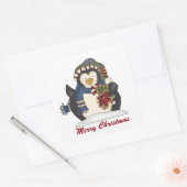 Merry Kerstpinguin toevoegen bericht sticker (Envelop)