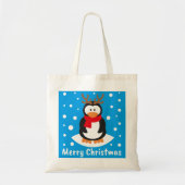 Merry Kerstpinguin Tote Bag (Voorkant)