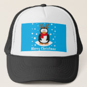 Merry Kerstpinguin Trucker Pet (Voorkant)