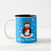 Merry Kerstpinguin Tweekleurige Koffiemok (Links)