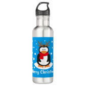 Merry Kerstpinguin Waterfles (Voorkant)