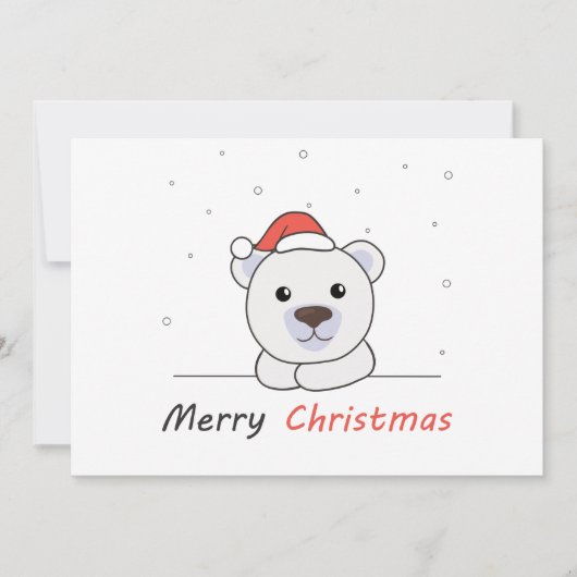 Merry Kerstpoar Beer Snow Soft Night Stainle Feestdagenkaart (Voorkant)