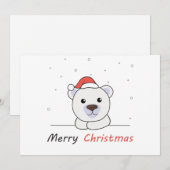 Merry Kerstpoar Beer Snow Soft Night Stainle Feestdagenkaart (Voorkant / Achterkant)