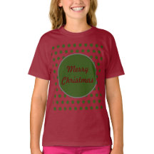 Merry Kerstpoka Dot Kinder T-Shirt (Maroon)