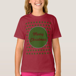 Merry Kerstpoka Dot Kinder T-Shirt (Maroon)