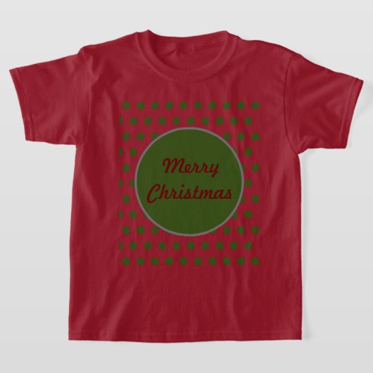 Merry Kerstpoka Dot Kinder T-Shirt (Maroon) (Laagn)