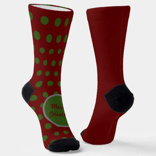 Merry Kerstpoka Dot Mismatch Socks Sokken (Gebogen)