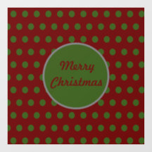 Merry Kerstpoka Dot Window Cling (Maroon)