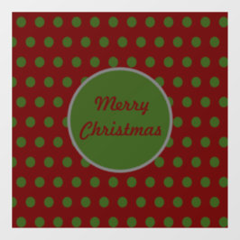 Merry Kerstpoka Dot Window Cling (Maroon) Raamsticker