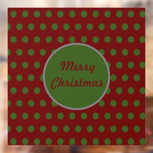 Merry Kerstpoka Dot Window Cling (Maroon) Raamsticker (Vel 2)