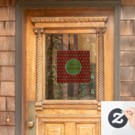 Merry Kerstpoka Dot Window Cling (Maroon) Raamsticker