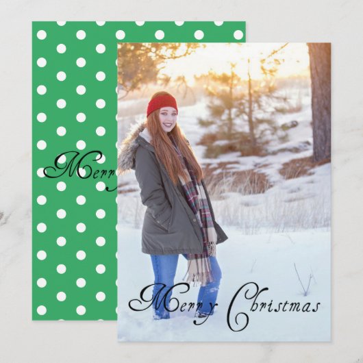 Merry Kerstpoka Dots Feestdagenkaart (Voorkant / Achterkant)
