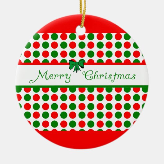Merry Kerstpoka Dots Keramisch Ornament (Voorkant)