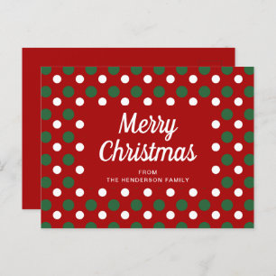 Merry Kerstpoka Dots Red Briefkaart