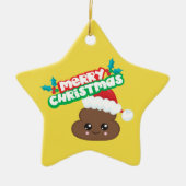 Merry Kerstpoop Emoji Star Ornament (Voorkant)