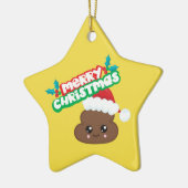 Merry Kerstpoop Emoji Star Ornament (Links)