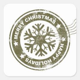 Merry kerstpostmark Seal Vierkante Sticker