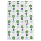 Merry Kerstpreppy Boxwood Topiary Blue Medium Cadeauzakje (Achterkant)