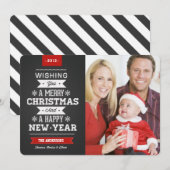 Merry-kerstpreppy Chalkboard fotokaart Feestdagenkaart (Voorkant / Achterkant)