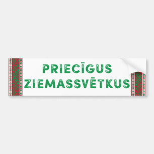 Merry KerstPriecīgus Ziemassvētkus Bumpersticker