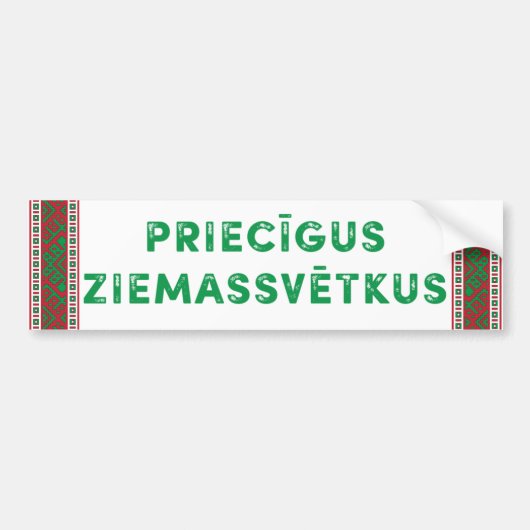 Merry KerstPriecīgus Ziemassvētkus Bumpersticker (Voorkant)