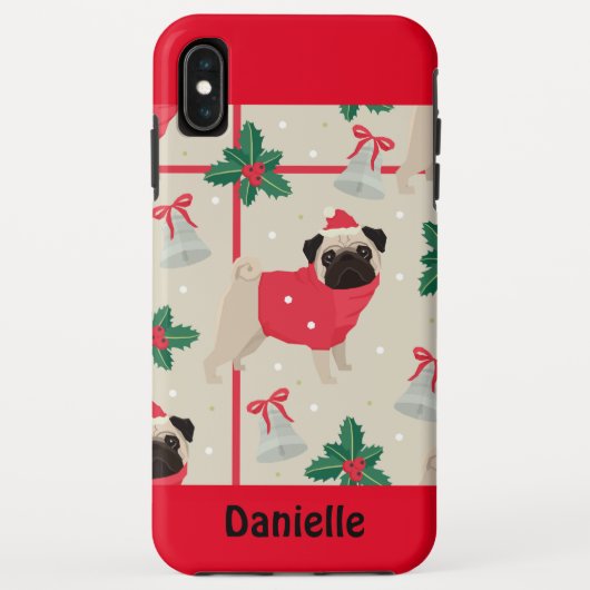 Merry Kerstpug Case-Mate iPhone Case (Achterkant)