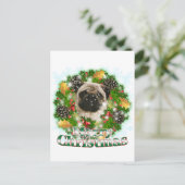 Merry Kerstpug Feestdagenkaart (Staand voorkant)