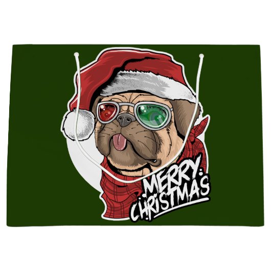 Merry Kerstpug Groot Cadeauzakje (Voorkant)