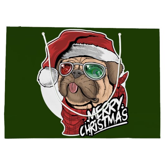 Merry Kerstpug Groot Cadeauzakje (Achterkant)