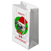 Merry Kerstpug Klein Cadeauzakje (Voorkant Gekanteld)