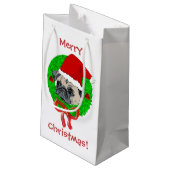 Merry Kerstpug Klein Cadeauzakje (Achterkant Gekanteld)