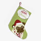 Merry Kerstpug Kleine Kerstsok (Voorkant (Hangend))