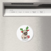 Merry Kerstpuppy Pug Magneet (Insitu (Vaatwasser))