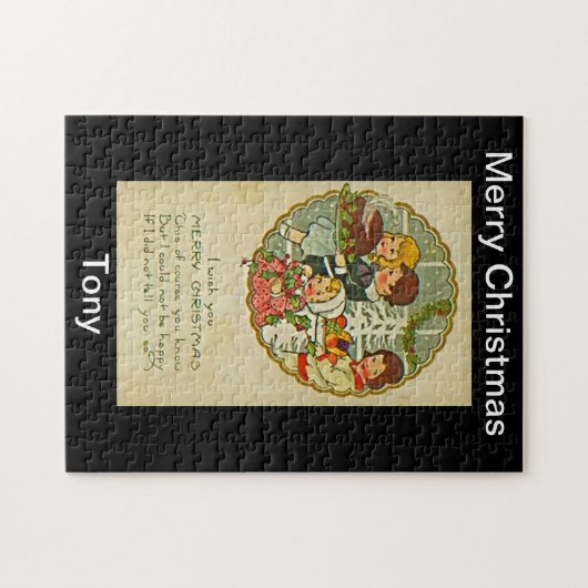 Merry-kerstpuzzle-ontwerp Legpuzzel (Horizontaal)