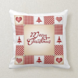 Merry Kerstquilt Pattern Land Kussen
