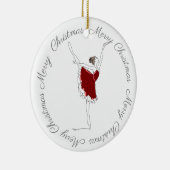 Merry KerstRed Ballerina Ornament (Rechts)